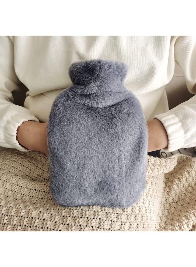 قربة الماء الساخن مع غطاء الفرو الصناعي - لتخفيف الآلام وتشنجات الدورة الشهرية - Image 3